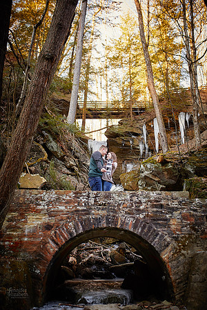 Gina & Allen: Baby Announcement at Henry Church Rock in the South Chagrin Reservation