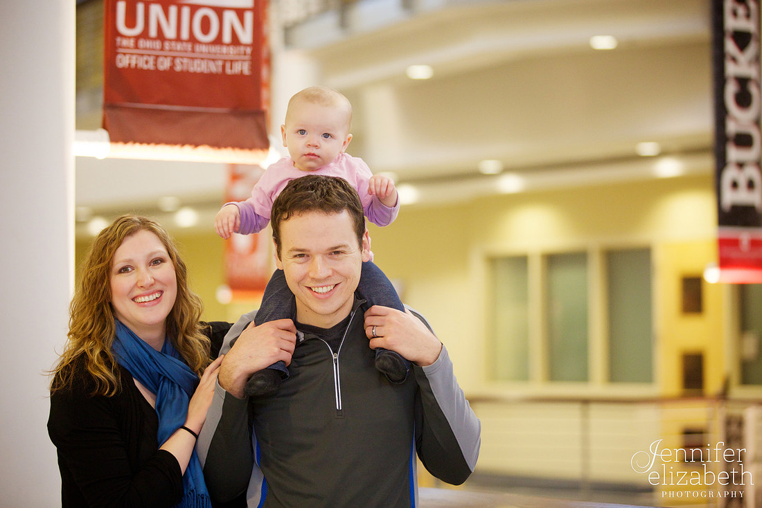 Family Portrait Session in Columbus, Ohio at the Ohio Union at The Ohio State University