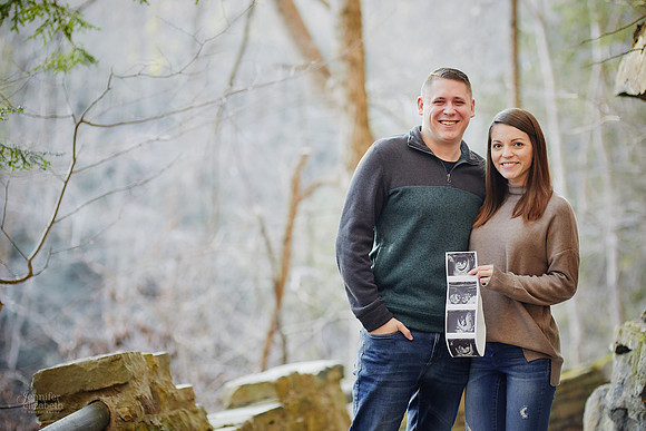 Gina & Allen: Baby Announcement at Henry Church Rock in the South Chagrin Reservation