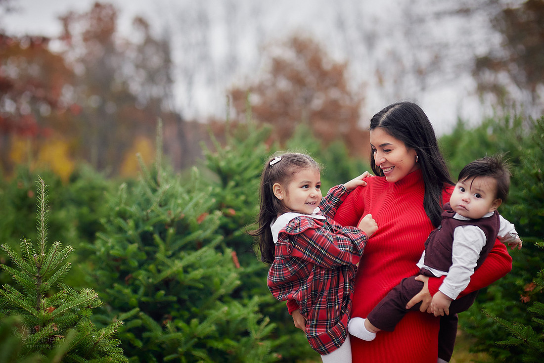 The M Family: Holiday Portrait Session at Rauh Christmas Tree Farm in Stow