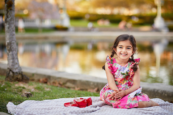The S Family: Spring Cherry Blossom Portrait Session at Wade Lagoon in Cleveland