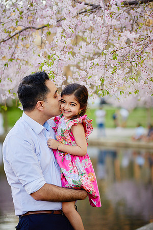 The S Family: Spring Cherry Blossom Portrait Session at Wade Lagoon in Cleveland