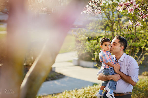 The S Family: Spring Cherry Blossom Portrait Session at Wade Lagoon in Cleveland