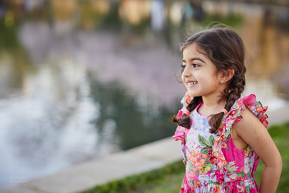 The S Family: Spring Cherry Blossom Portrait Session at Wade Lagoon in Cleveland