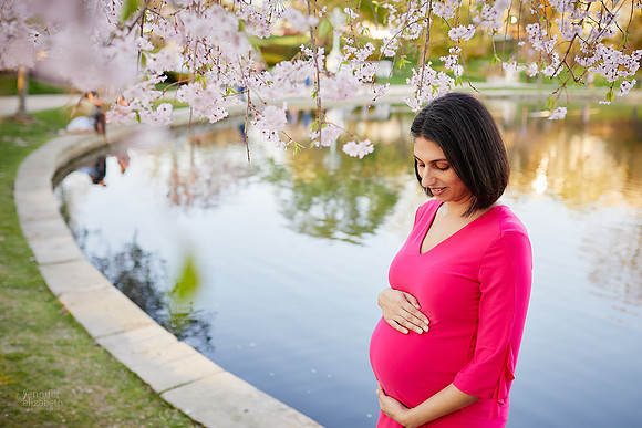 The S Family: Spring Cherry Blossom Portrait Session at Wade Lagoon in Cleveland