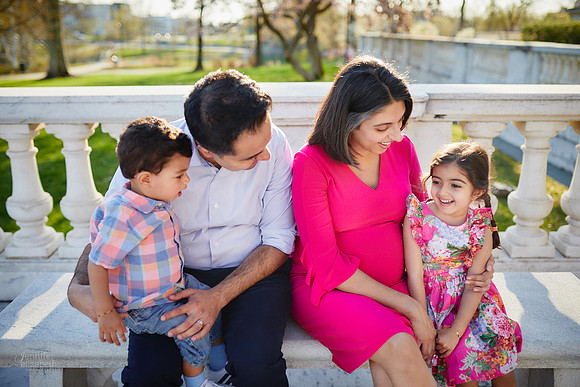 The S Family: Spring Cherry Blossom Portrait Session at Wade Lagoon in Cleveland