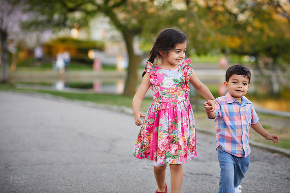 The S Family: Spring Cherry Blossom Portrait Session at Wade Lagoon in Cleveland