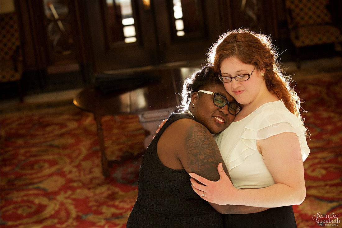 Liz and Christina: Downtown Cleveland Engagement Session