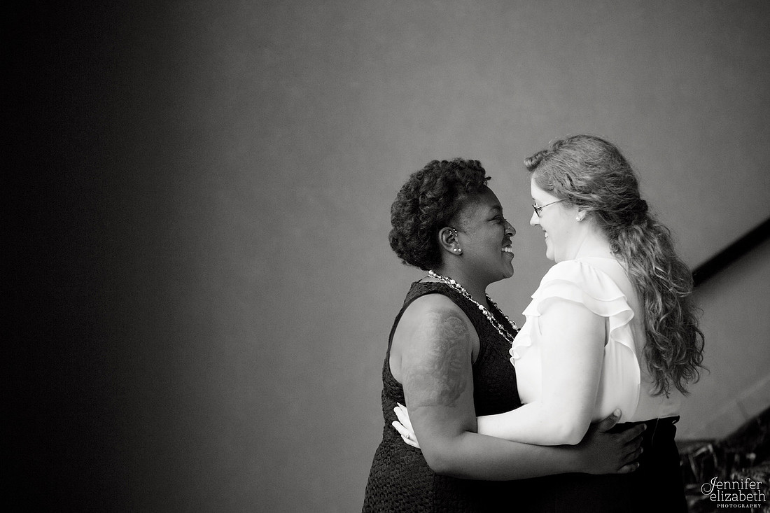 Liz and Christina: Downtown Cleveland Engagement Session