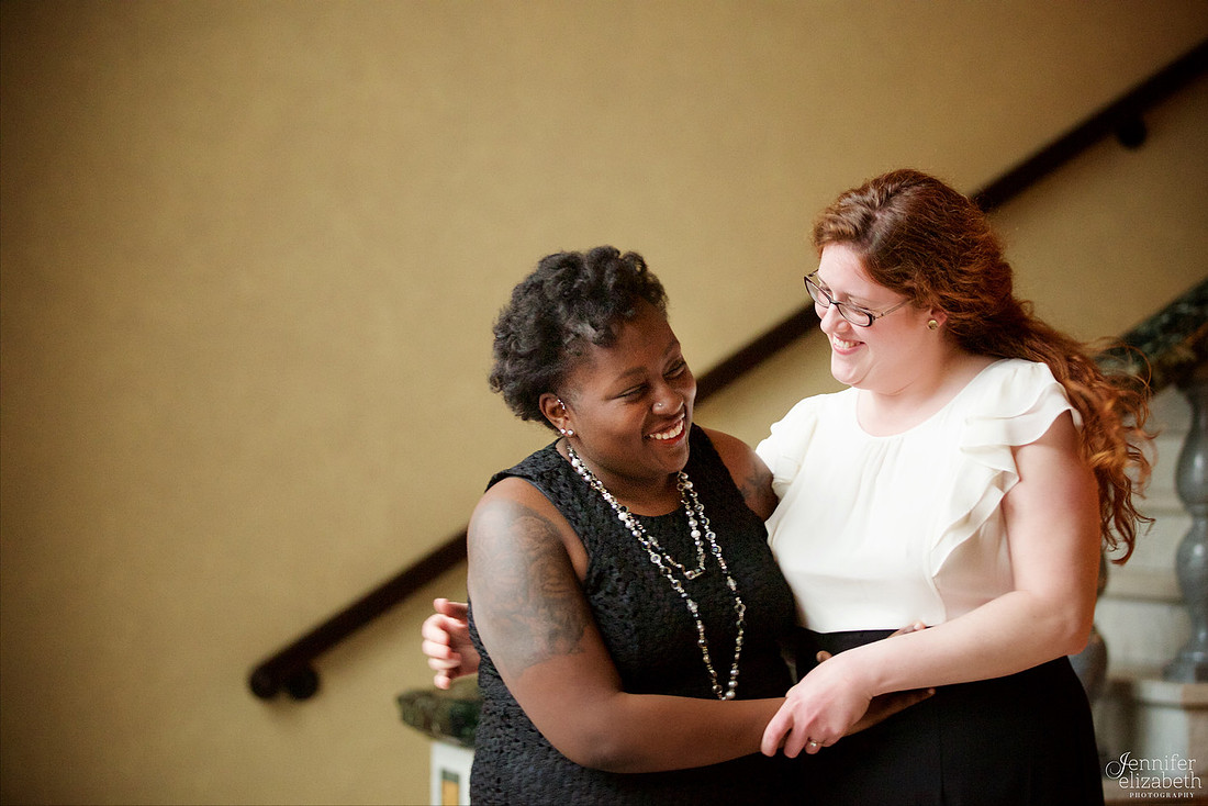 Liz and Christina: Downtown Cleveland Engagement Session
