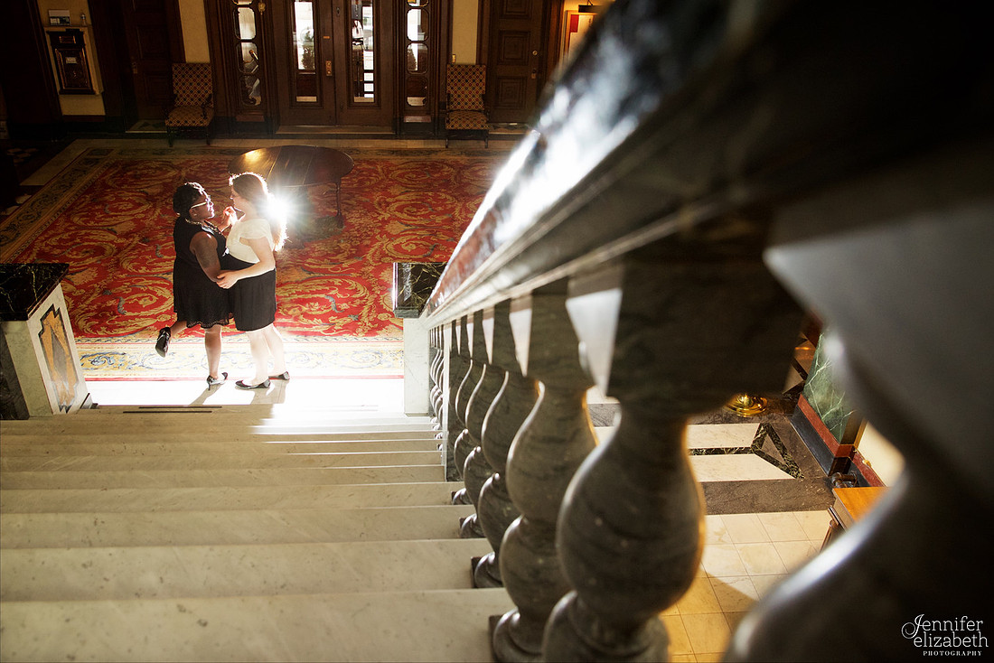 Liz and Christina: Downtown Cleveland Engagement Session
