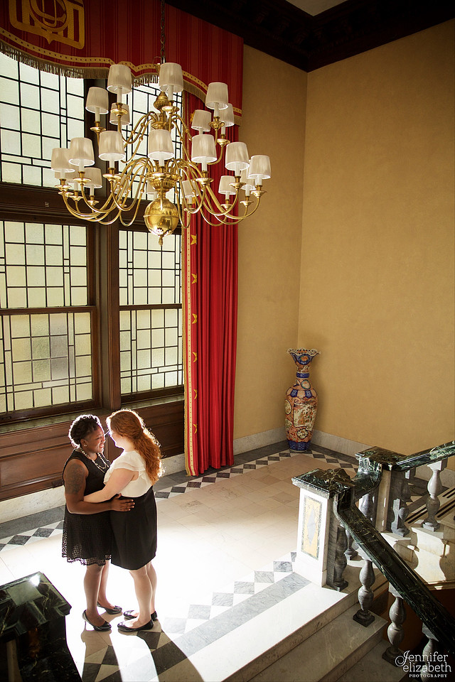 Liz and Christina: Downtown Cleveland Engagement Session