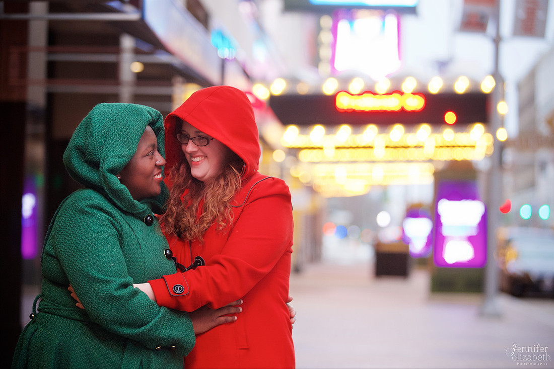 Liz and Christina: Downtown Cleveland Engagement Session