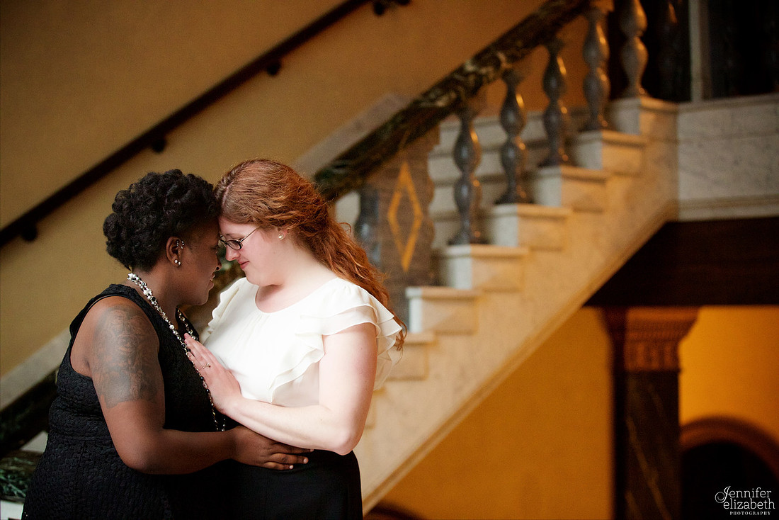 Liz and Christina: Downtown Cleveland Engagement Session