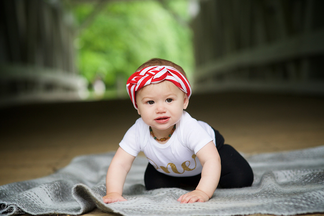 Margot's One Year Portrait Session at Everett Road Covered Bridge