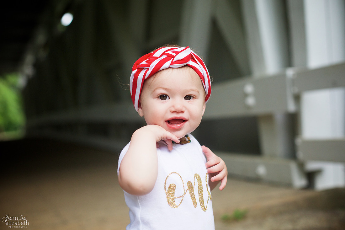 Margot's One Year Portrait Session at Everett Road Covered Bridge