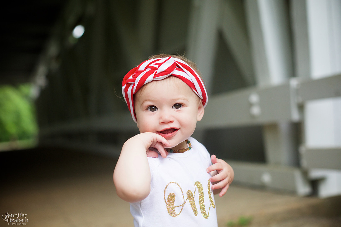 Margot's One Year Portrait Session at Everett Road Covered Bridge