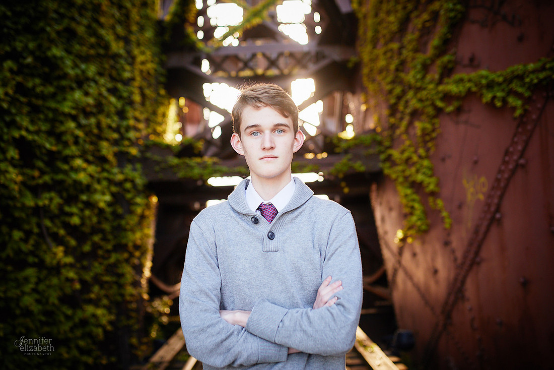 Jameson: Senior Portrait Session in The Flats, Cleveland