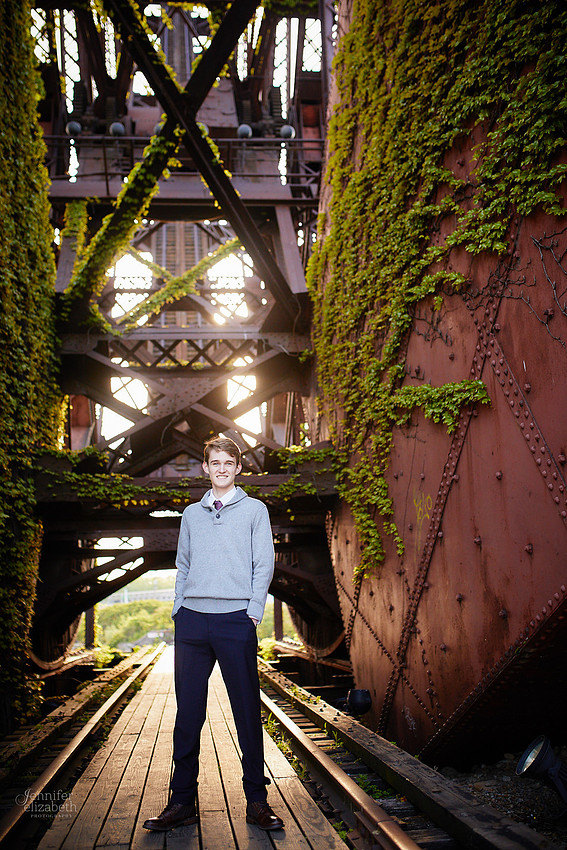 Jameson: Senior Portrait Session in The Flats, Cleveland