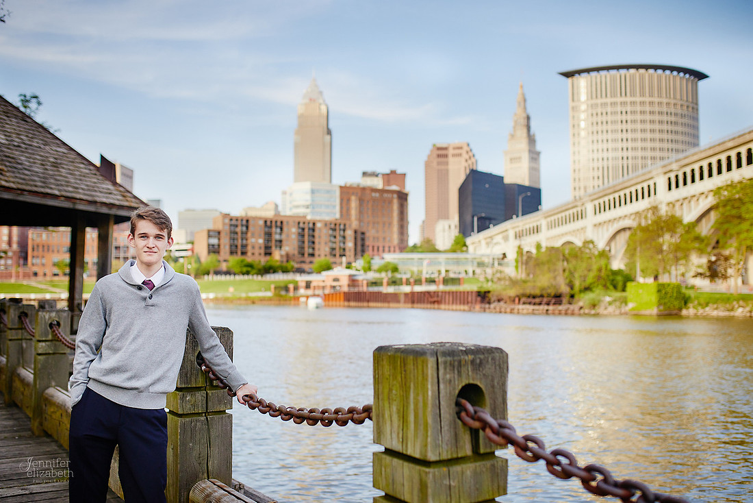 Jameson: Senior Portrait Session in The Flats, Cleveland