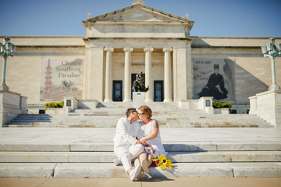 Cat & Jenn: Wedding Portrait Session at Wade Lagoon and the Cleveland Museum of Art