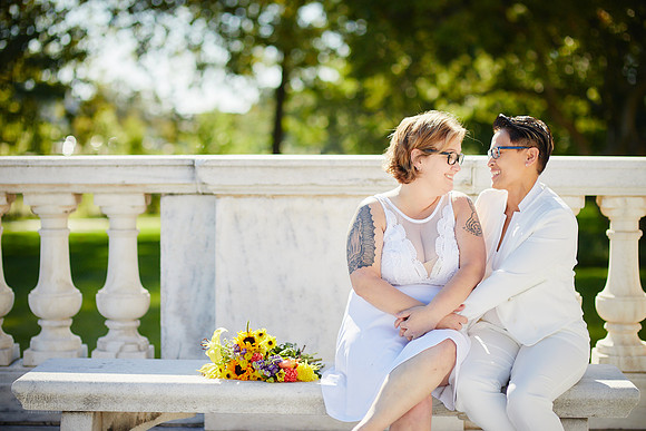Cat & Jenn: Wedding Portrait Session at Wade Lagoon and the Cleveland Museum of Art