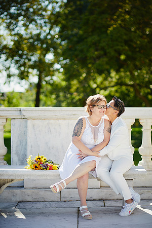 Cat & Jenn: Wedding Portrait Session at Wade Lagoon and the Cleveland Museum of Art