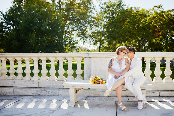Cat & Jenn: Wedding Portrait Session at Wade Lagoon and the Cleveland Museum of Art
