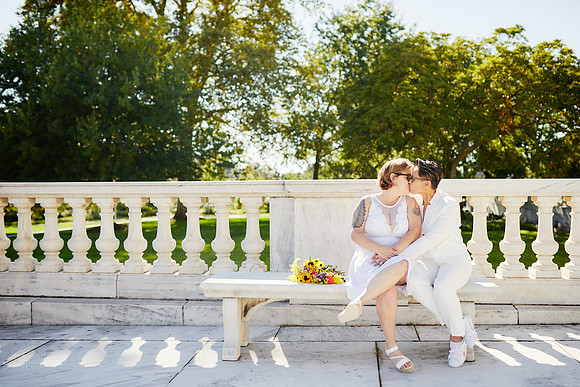 Cat & Jenn: Wedding Portrait Session at Wade Lagoon and the Cleveland Museum of Art