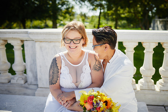 Cat & Jenn: Wedding Portrait Session at Wade Lagoon and the Cleveland Museum of Art