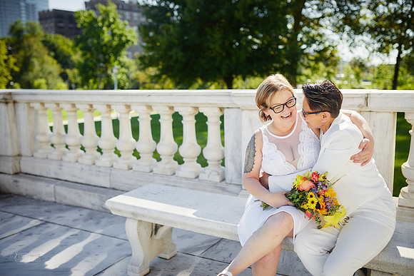 Cat & Jenn: Wedding Portrait Session at Wade Lagoon and the Cleveland Museum of Art