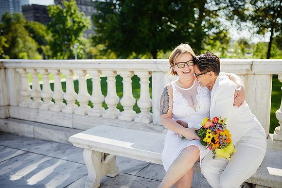 Cat & Jenn: Wedding Portrait Session at Wade Lagoon and the Cleveland Museum of Art