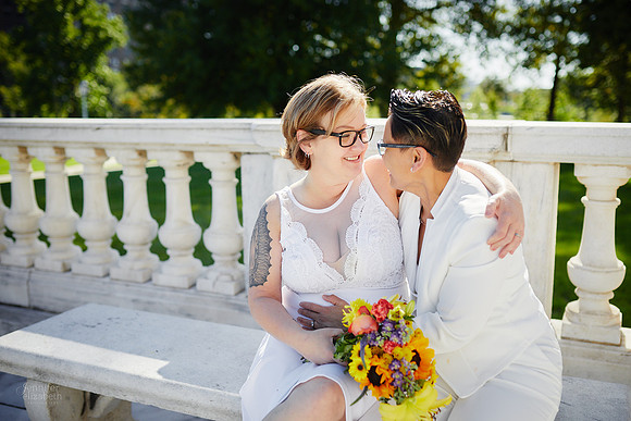 Cat & Jenn: Wedding Portrait Session at Wade Lagoon and the Cleveland Museum of Art