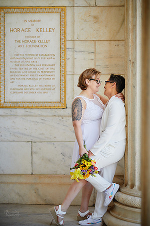 Cat & Jenn: Wedding Portrait Session at Wade Lagoon and the Cleveland Museum of Art