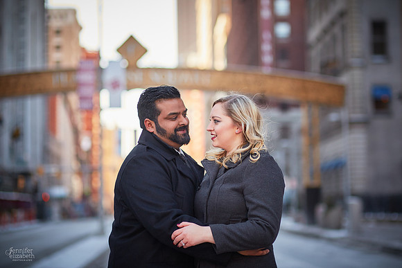 Abby & Brandon: Downtown Cleveland Winter Engagement