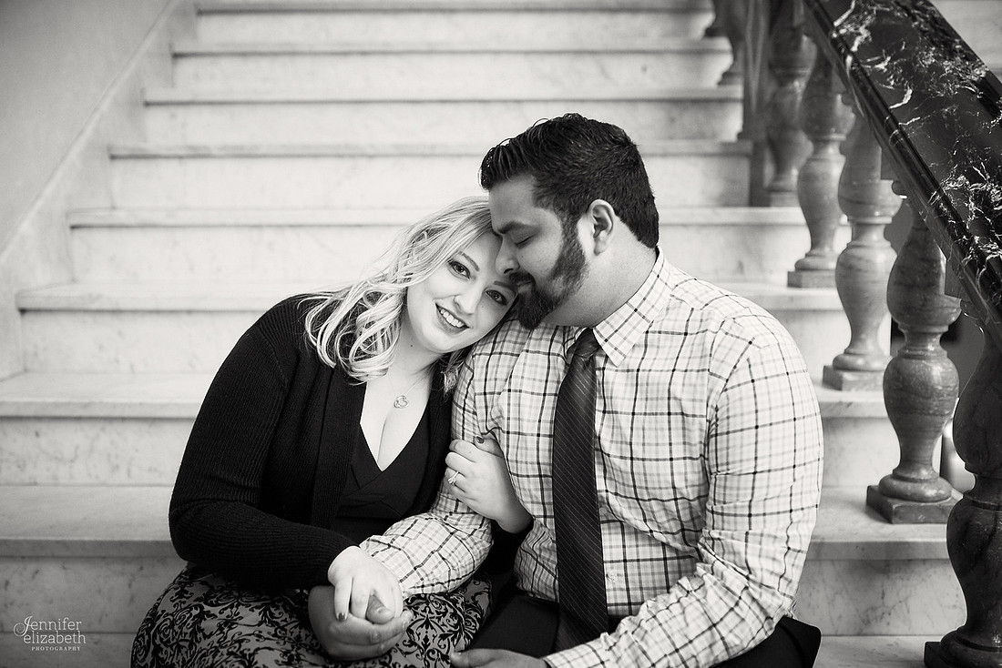 Abby & Brandon: Downtown Cleveland Winter Engagement