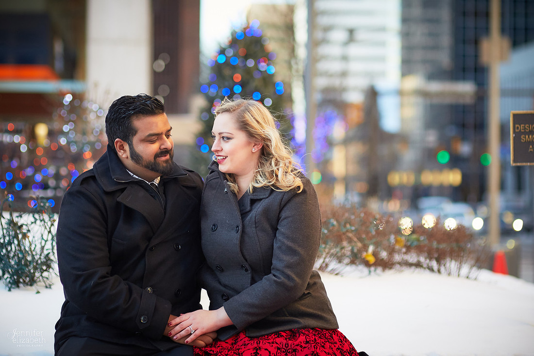 Abby & Brandon: Downtown Cleveland Winter Engagement