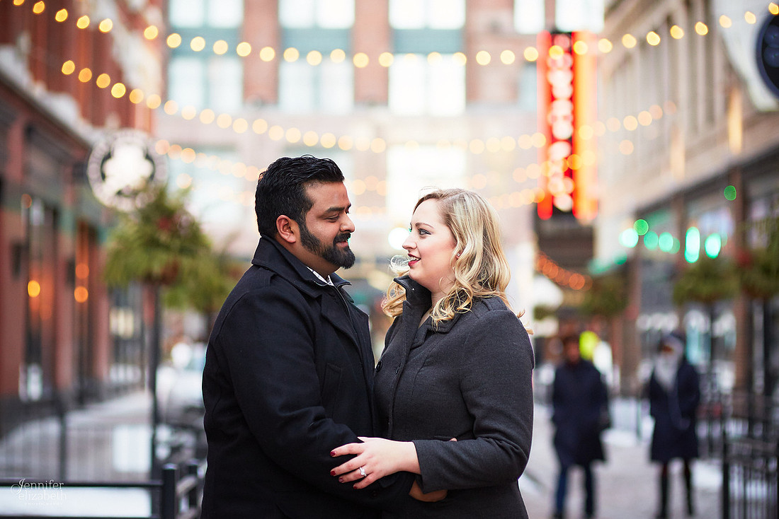 Abby & Brandon: Downtown Cleveland Winter Engagement