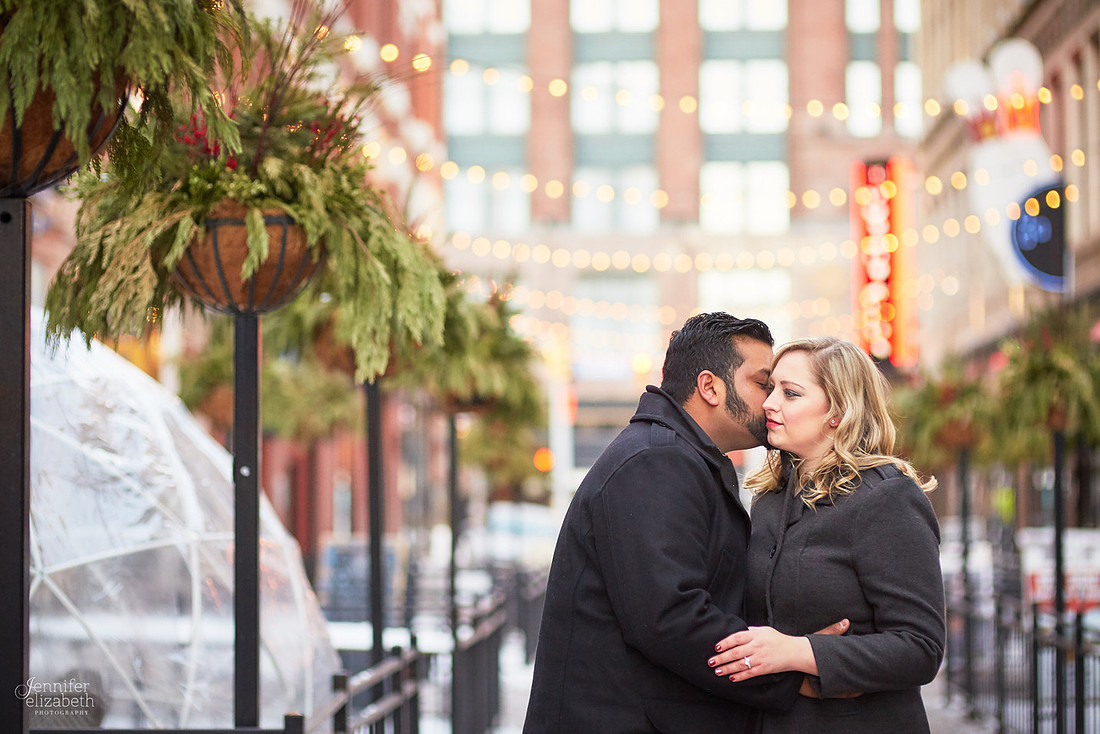 Abby & Brandon: Downtown Cleveland Winter Engagement