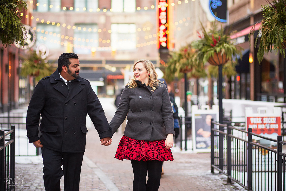 Abby & Brandon: Downtown Cleveland Winter Engagement