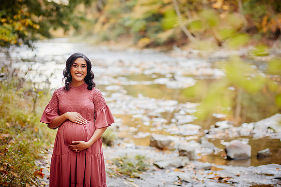 Neeha: Maternity Portrait Session at Henry Church Rock near Bentleyville