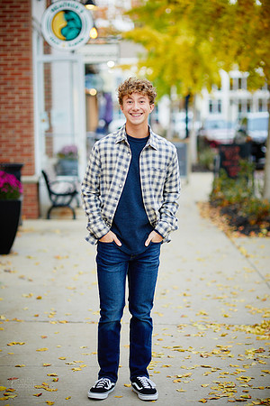Ethan: Senior Portrait Session in Downtown Hudson