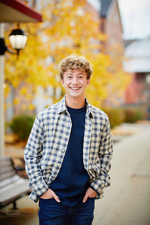 Ethan: Senior Portrait Session in Downtown Hudson