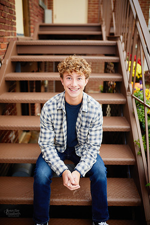 Ethan: Senior Portrait Session in Downtown Hudson