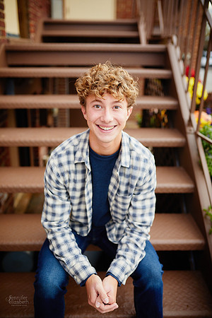 Ethan: Senior Portrait Session in Downtown Hudson