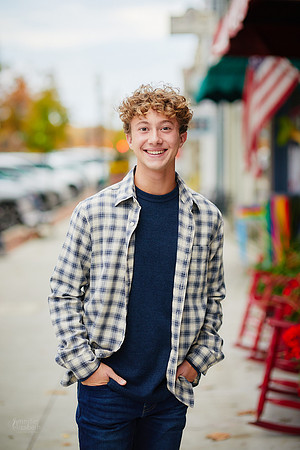 Ethan: Senior Portrait Session in Downtown Hudson