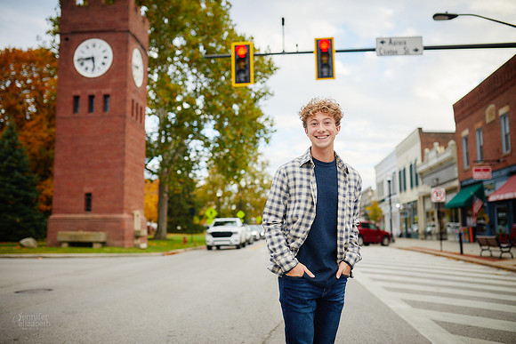 Ethan: Senior Portrait Session in Downtown Hudson