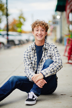 Ethan: Senior Portrait Session in Downtown Hudson