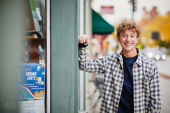 Ethan: Senior Portrait Session in Downtown Hudson