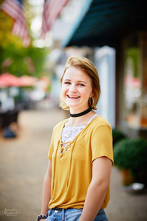 Katie: Senior Portrait Session in Old Worthington and at Nationwide Arena